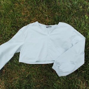 shein cropped sweater in mint